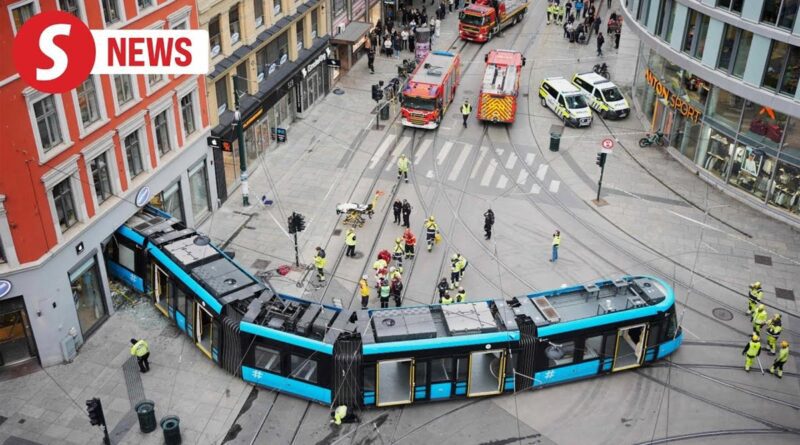 Straßenbahn Oslo Entgleisung Video