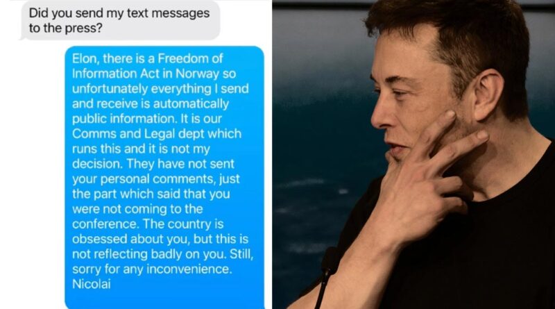 Skandal um geheime Textnachrichten zwischen Elon Musk und dem norwegischen Pensionsfonds